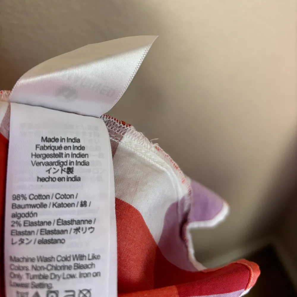 NWT J. Crew Coral Lilac Gingham Checkered Tiered V-Neck Pocketed Dress 14 - Image 12