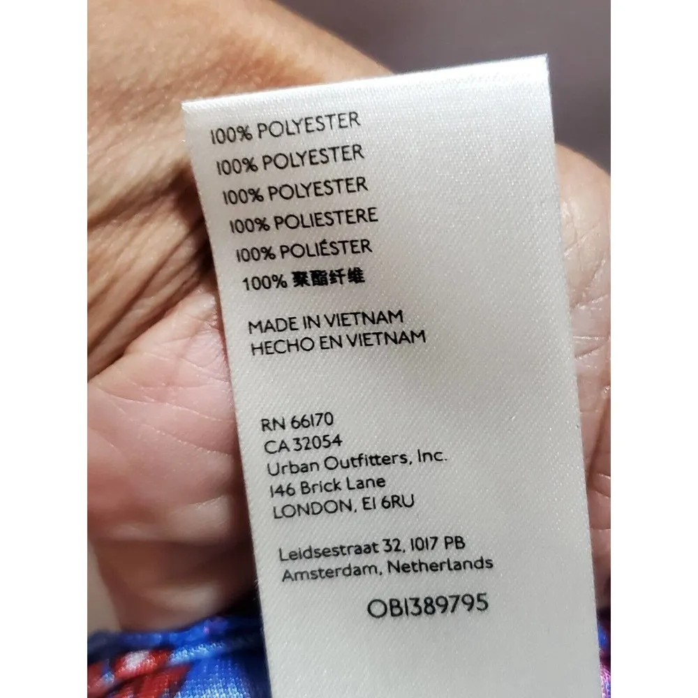 Free People Daisy Jane Mini Dress Botanical Combo Floral Tie Neck Size Small - Image 13