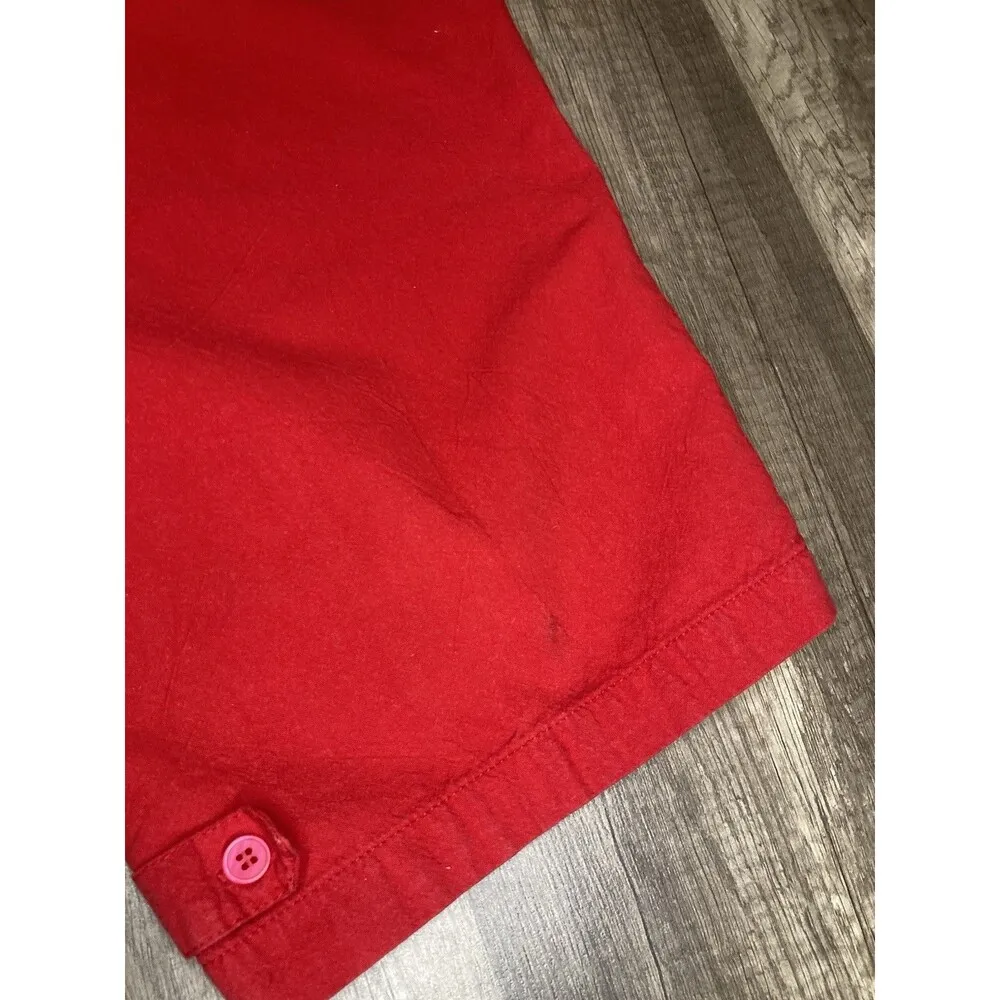 Vintage White Stag Red Cotton Capri Set L 12-14 Top & Pant Tropical Appliqué - Image 8