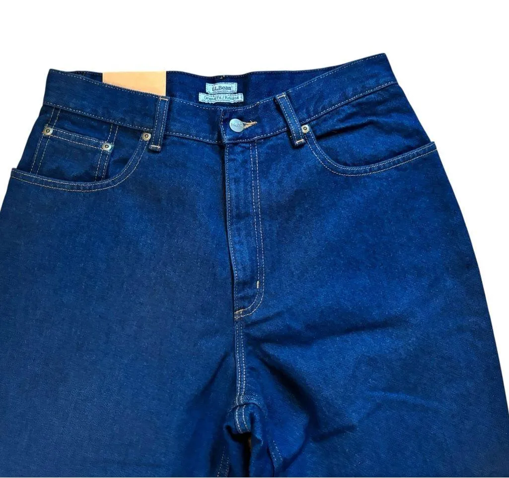 L.L.Bean Original Relaxed Fit Jean 12R Dark Denim 100% Cotton Straight Leg Blue Size 12 - Image 5
