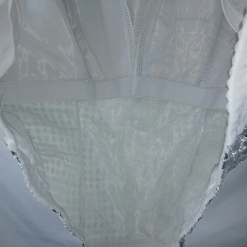 Lane Bryant Intimates 14/16 Silver Sequined Super Bra Top - Image 3