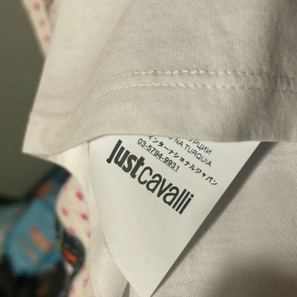 Just Cavalli Riders print short sleeve T shirt white M - Image 7