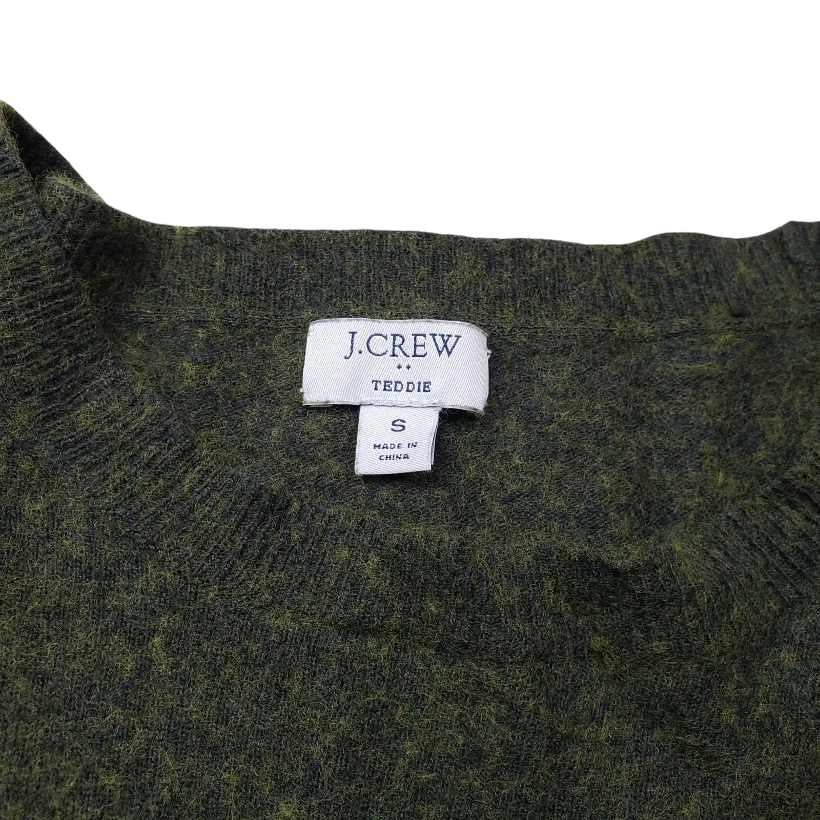 J Crew Teddie Sweater Womens Small Green Wool Blend Pullover - Image 3