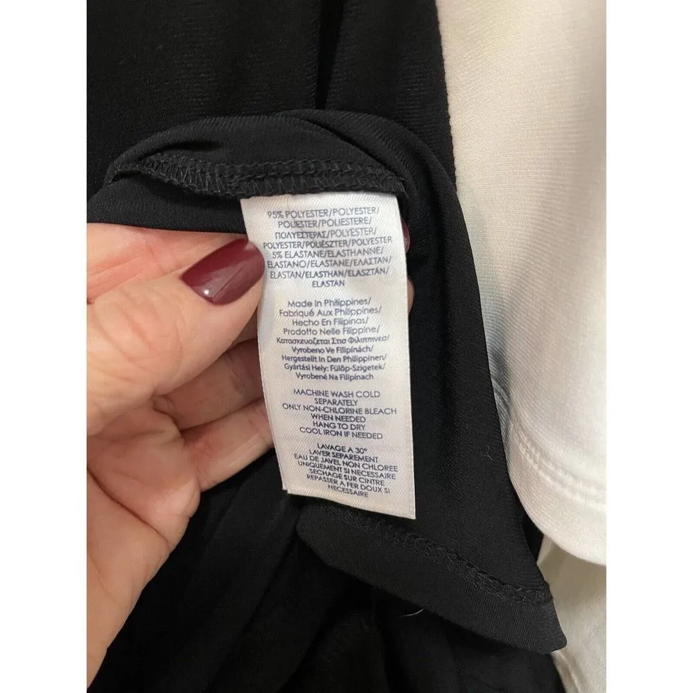 Chaps by Ralph Lauren Women’s Popover Dress XL Black/Ivory Colorblock NEW - Image 5