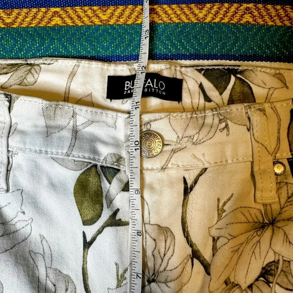 Buffalo Floral Havana high rise soft stretch ankle white skinny jeans size 8 - Image 9