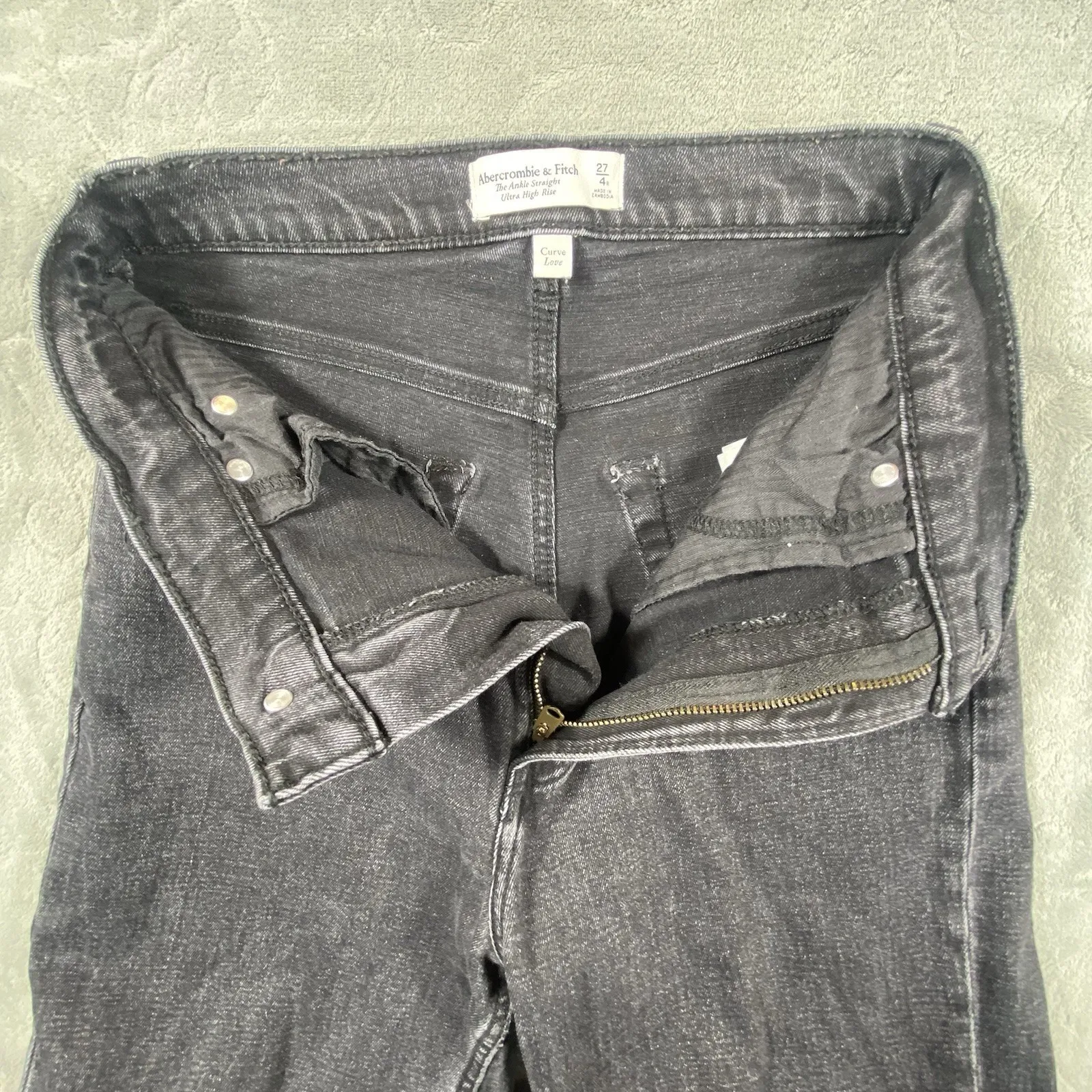 Abercrombie‎ & Fitch 90s Ankle Straight Jeans Womens Sz 4 Ultra High Rise Rips - Image 7