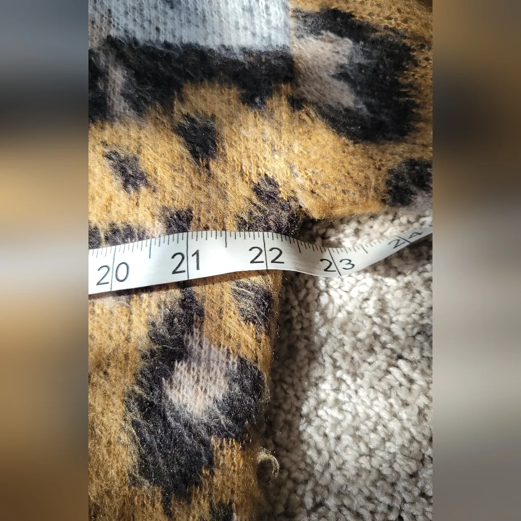 Ella Moss Leopard Print Striped Sweater Size M - Image 11
