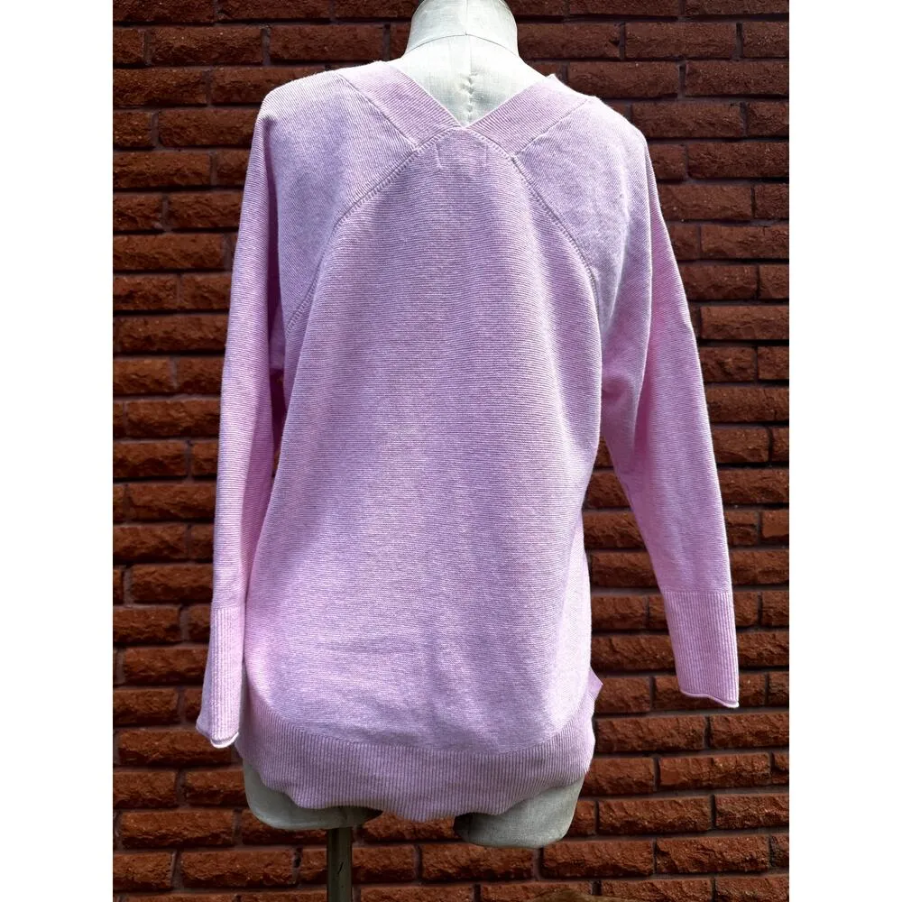Lou & Grey pink sweater women's extra small v-neck - Image 2