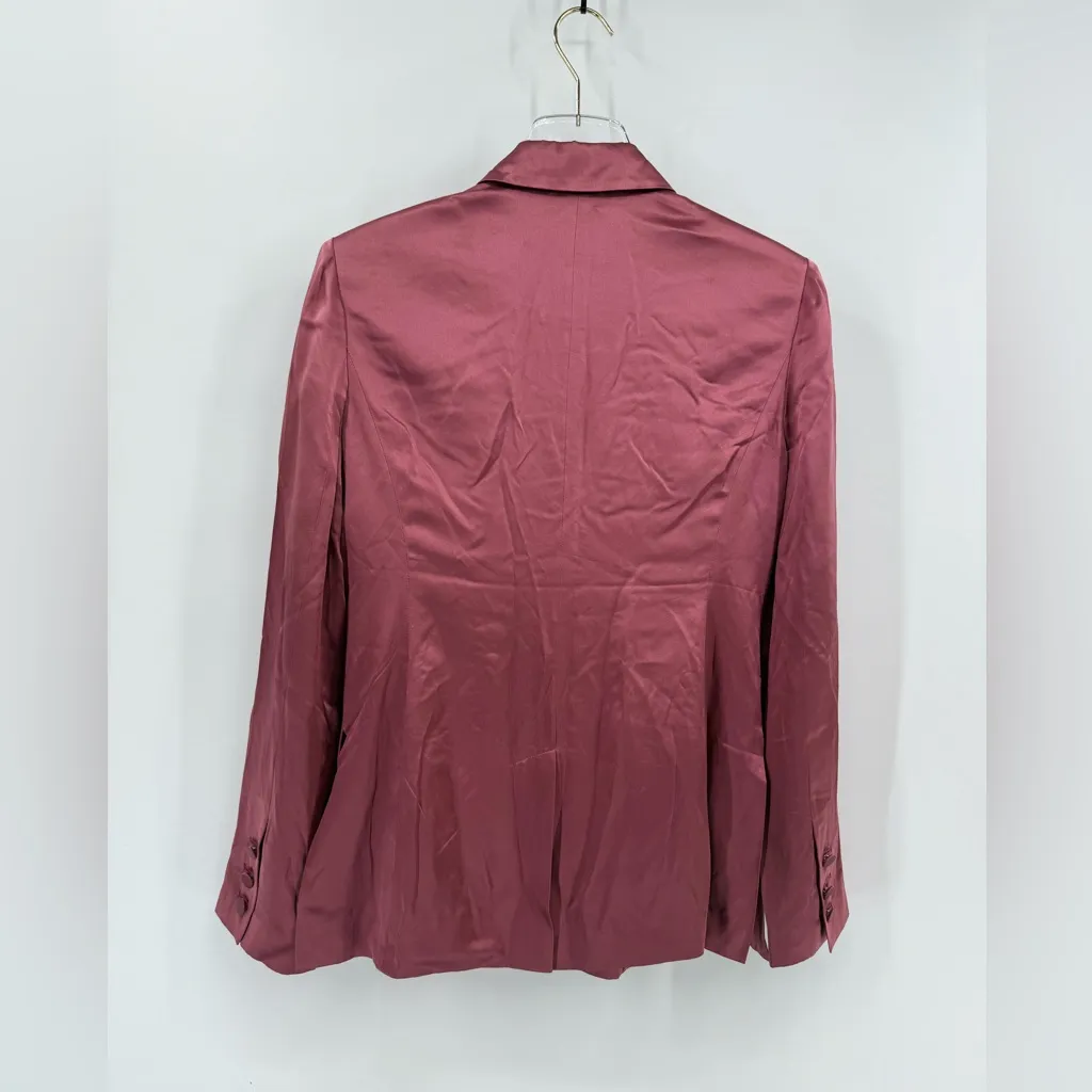 CINQ À‎ SEPT pink silk blazer size small - Image 2