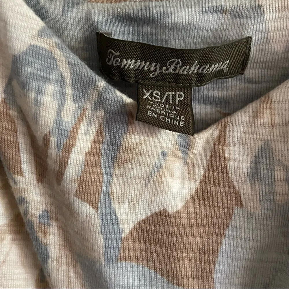 Tommy Bahama Neutral Palm Leaves Floral Mini Sundress XS Vacation Beach Summer - Image 4