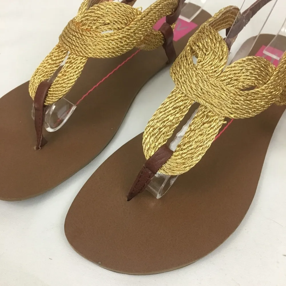 DV Dolce Vita Osorno Gold Rope Thong Slingback Sandals Size 7 - Image 4