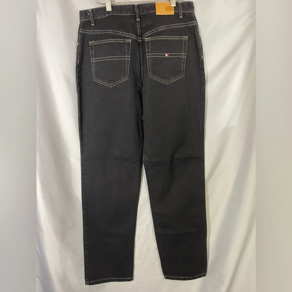 Vintage Retro Y2K Tommy Hilfiger Black Jeans Womens 12 Straight Leg Sz 12 NWOT - Image 2