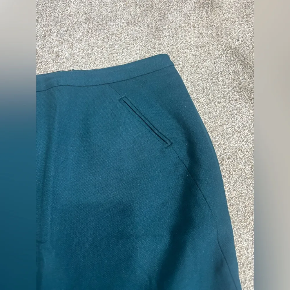 Loft Pencil Skirt Unlined Teal Green Size 0 Preppy Academia Professional Career - Image 7