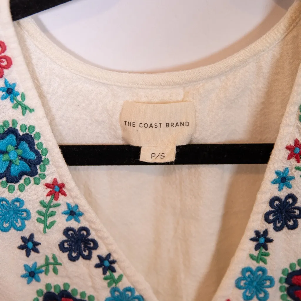 The Coast Brand Kea Lani Cotton Voile Floral Flower Embroidered Midi Dress Small - Image 2