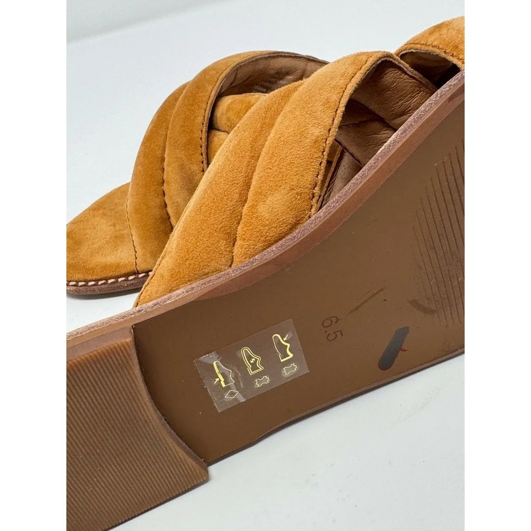 Madewell The Skyler Slide Womens Sandals Brown Suede Slip On Flat Puffy US 6.5 - Image 6