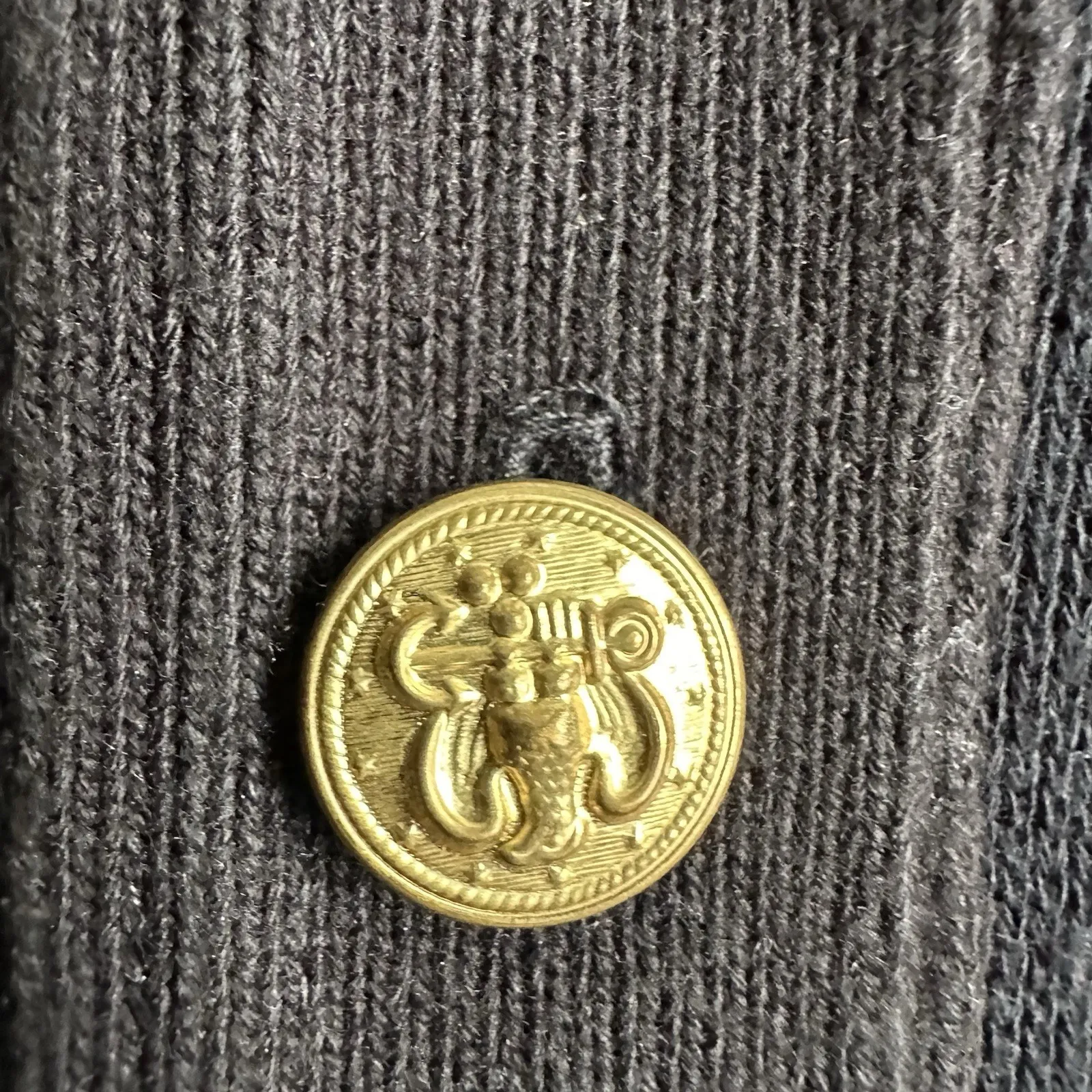 Bay Point Threads women's black cardigan sweater w/gold trim glitter, size Large - Image 6