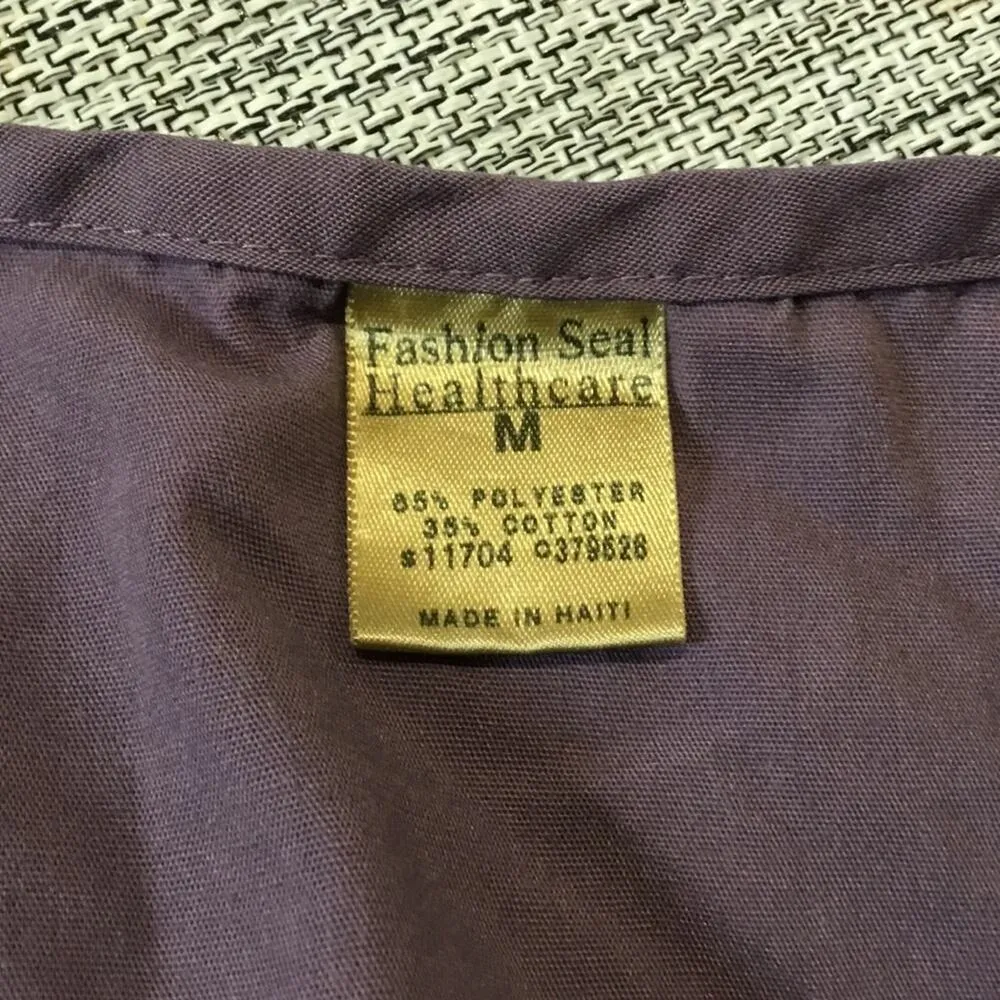 Fashion Seal Scrub Top Purple Size M - Image 4