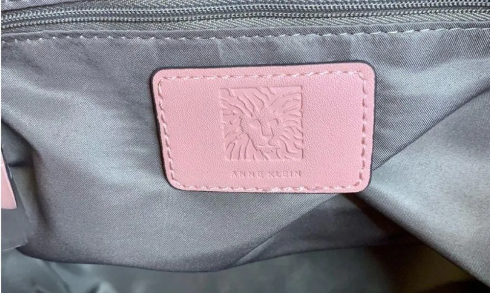 NWOT Anne Klein Pink Straw Faux Leather Tote Bag - Image 11