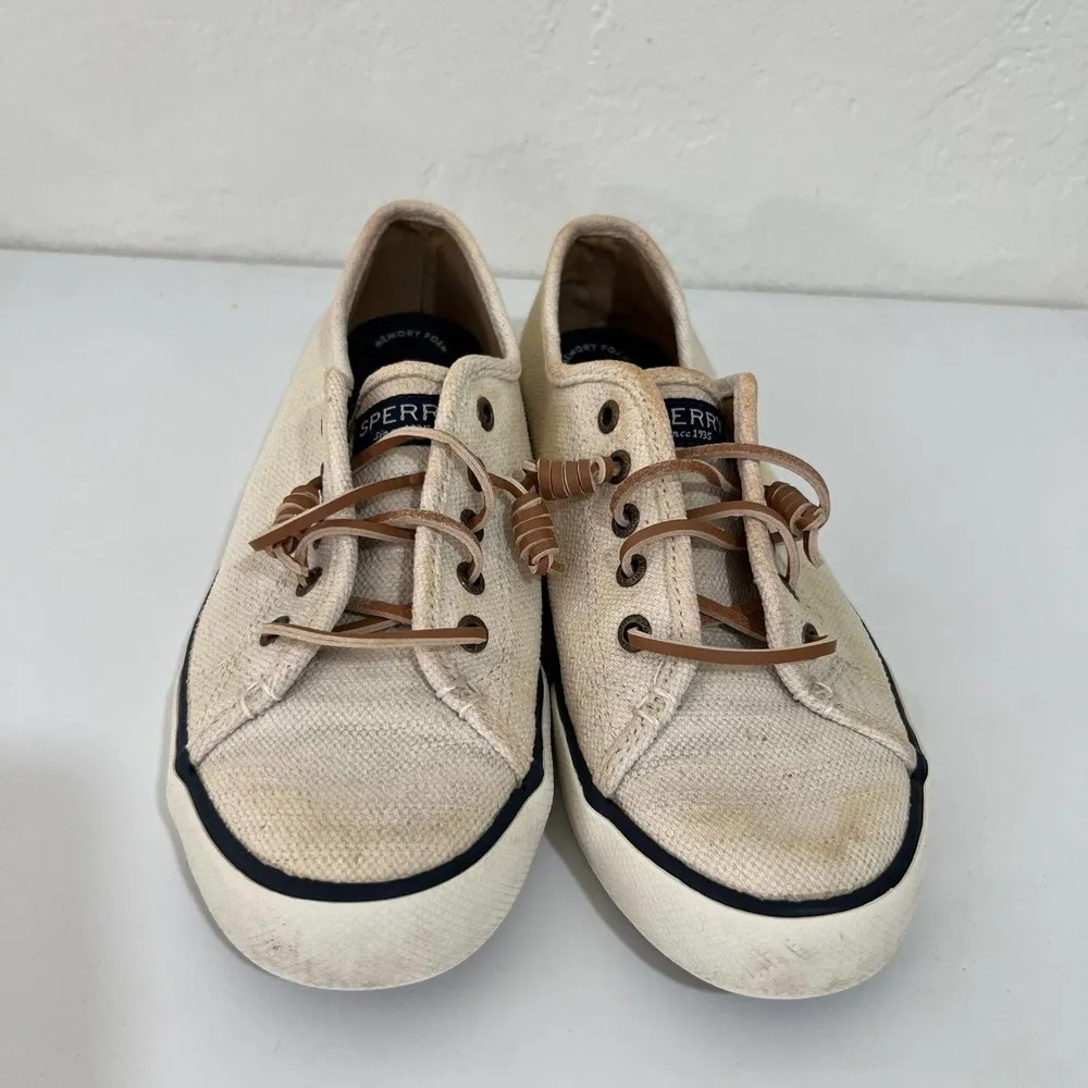 Sperry Top Sider Oat Cream Boat Shoes Size 7.5 - Image 51