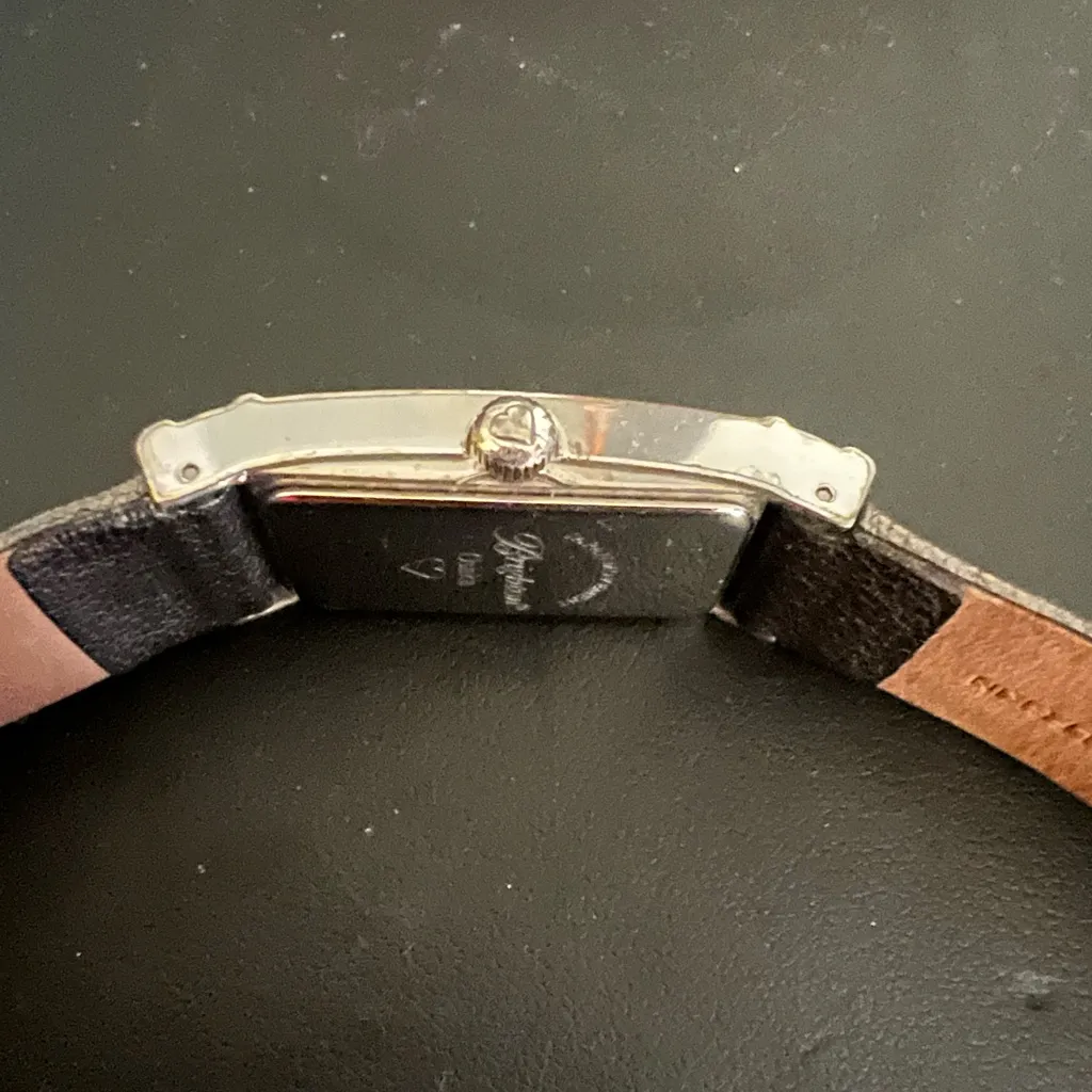 Brighton Osaka Watch Women Silver Tone Rectangle Dial Italian Calfskin - Image 4