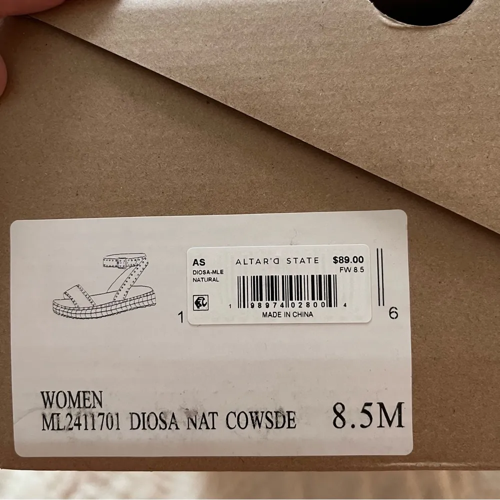 NEW Altar’d State X MIA Strap Sandals Size 8.5 Tan Arula LIMITED EDITION - Image 9