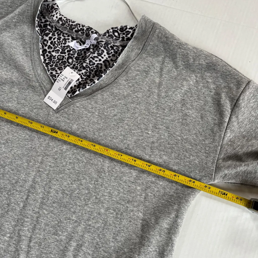 Cable n Gauge Sz M Gray Sweatshirt Soft Fleece Stretch Pullover V Neck‎ - Image 5