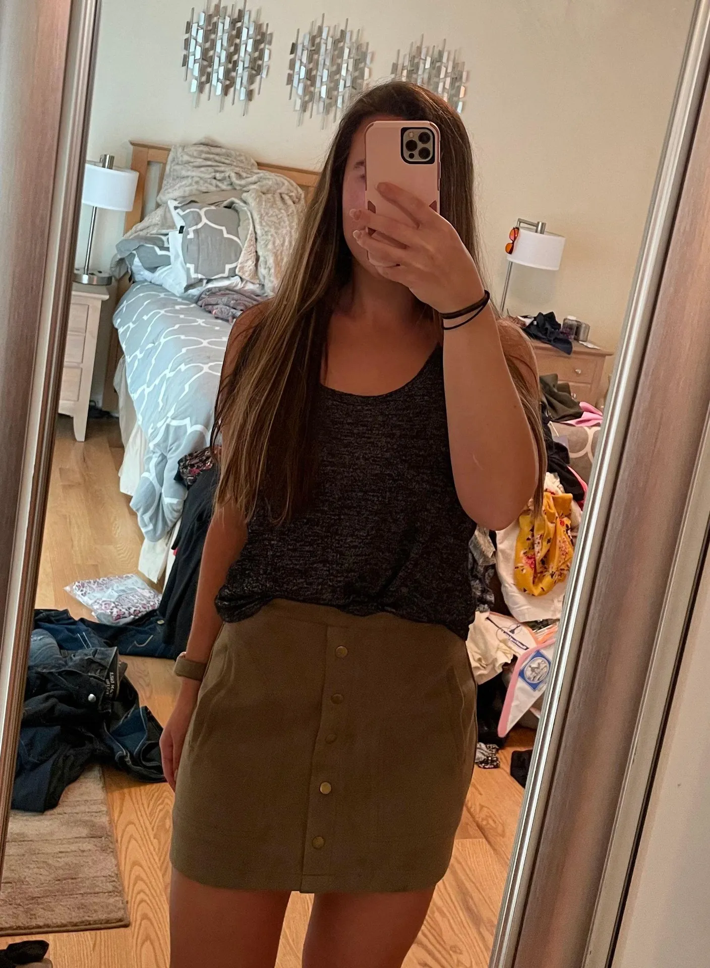 Dry Goods Suede Button Up Skirt - Image 5