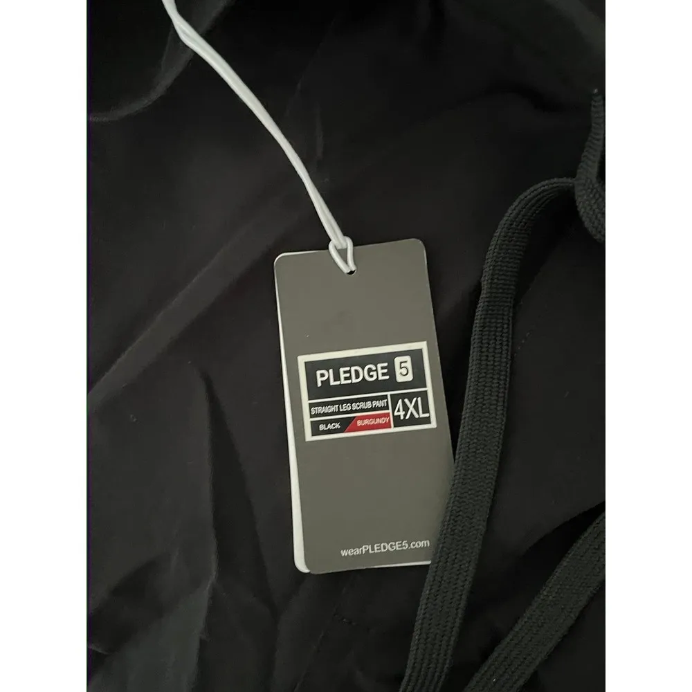 Pledge 5 Black Burgundy Colorblock Jogger Scrub Nursing Medical Pants sz 4XL NEW - Image 7