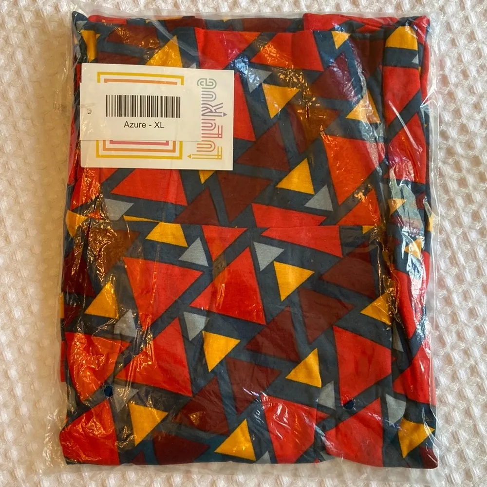 NEW! $35 LULAROE AZURE Skirt XL Bright Geometric Triangles - Image 13