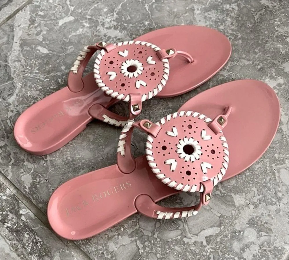 Jack Rogers Rose Flip-Flop Sandals Georgica Jelly Size 11M New with Tag - Image 4