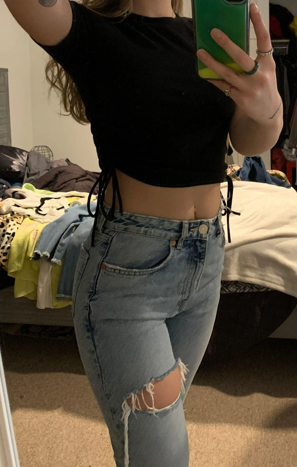 ZARA side tie crop top - Image 2