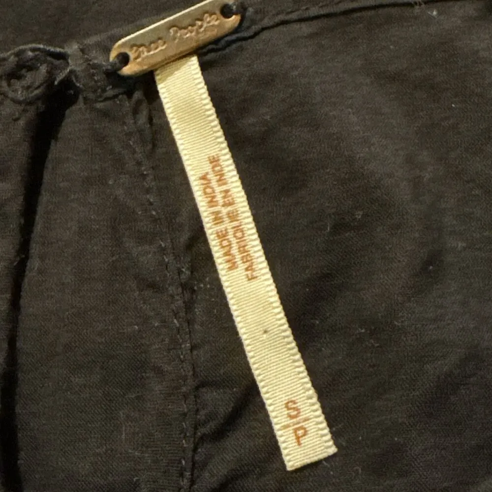 PAVLO 100% Cotton Embroidered Black Dress S Ruffle Boho 3/4 Sleeve - Image 4