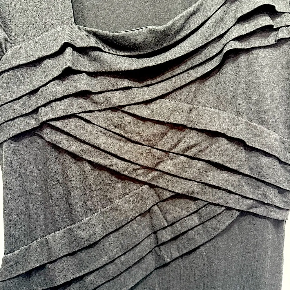 White House Black Market Black Top Crisscross Layered Asymmetric Neckline Size S - Image 9