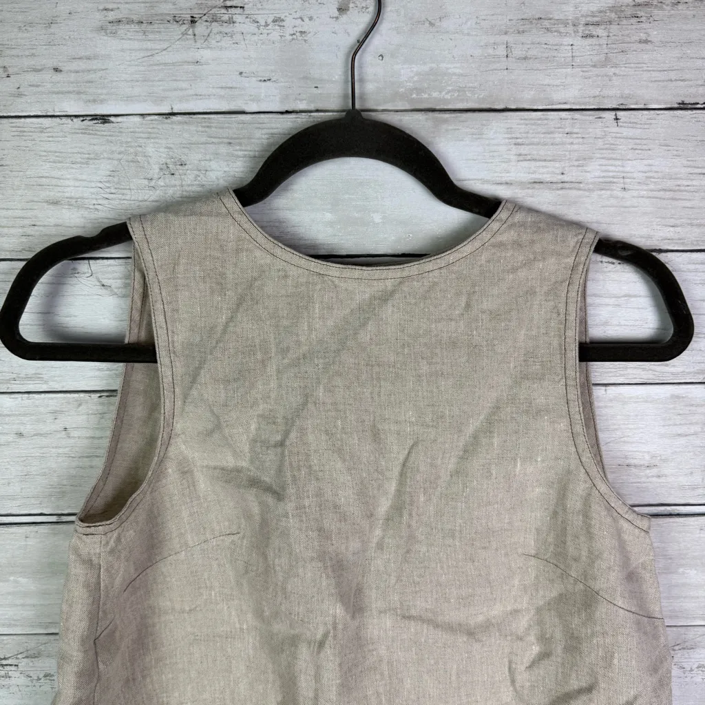Madewell Linen Pleated Shell Top Size XXS Oat - Image 4