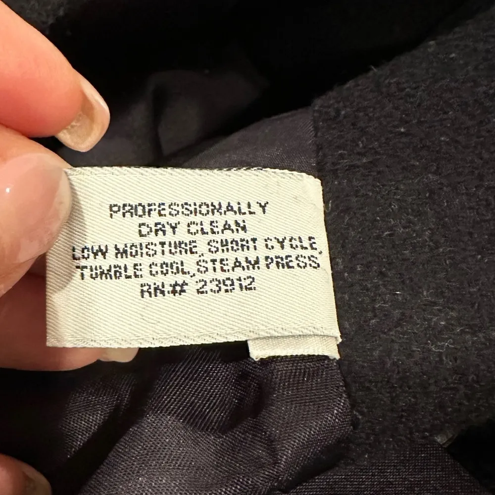 FORECASTER OF BOSTON NAVY BLACK WOOL DOUBLE BREASTED COAT 14 Blue - Image 6