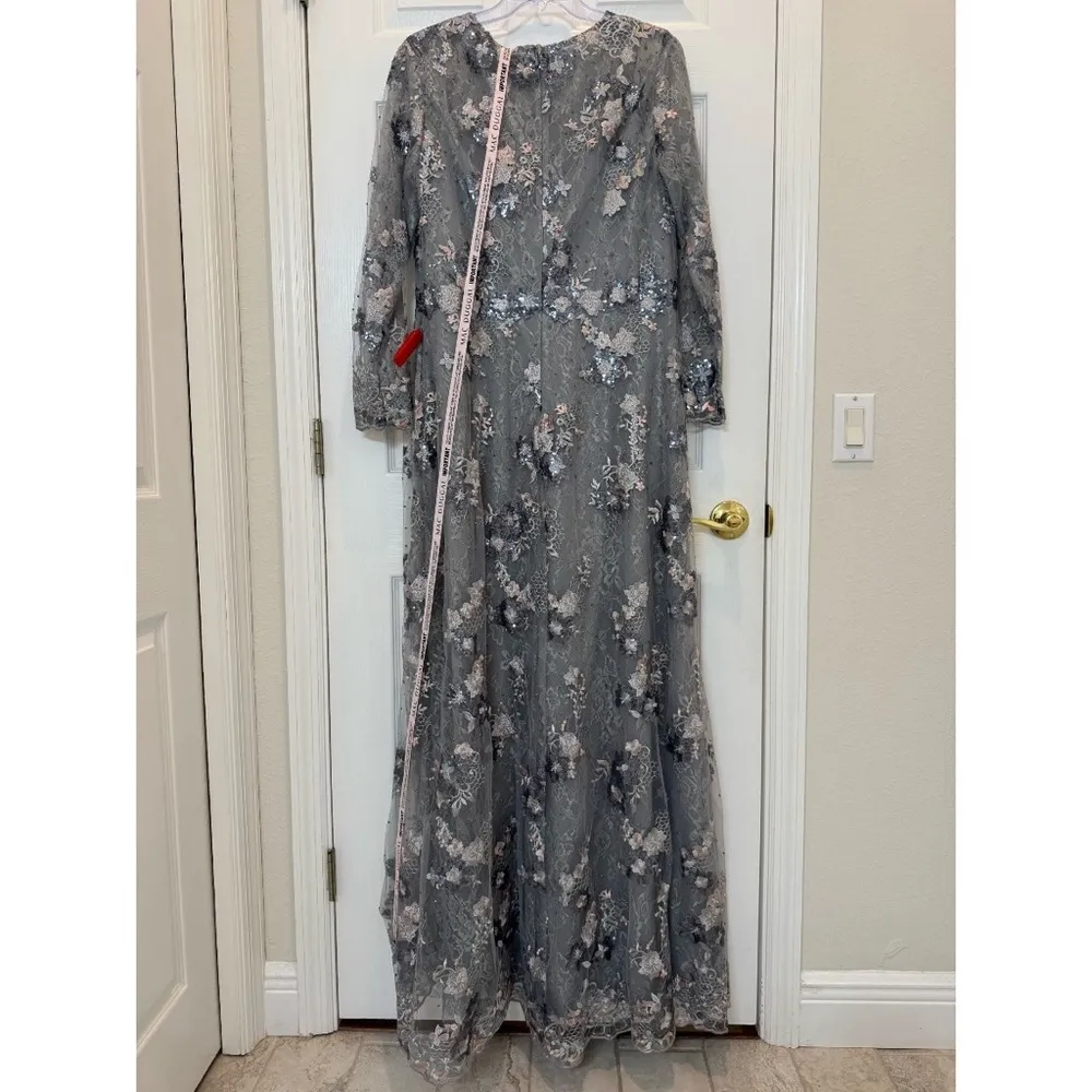 Mac Duggal 67923 Embellished Illusion Long Sleeve A Line Gown Size 16W NWT - Image 9