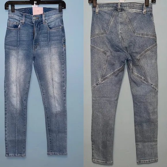 Revice Star Back High Rise Seamed Slim Jeans Size 25 - Image 2