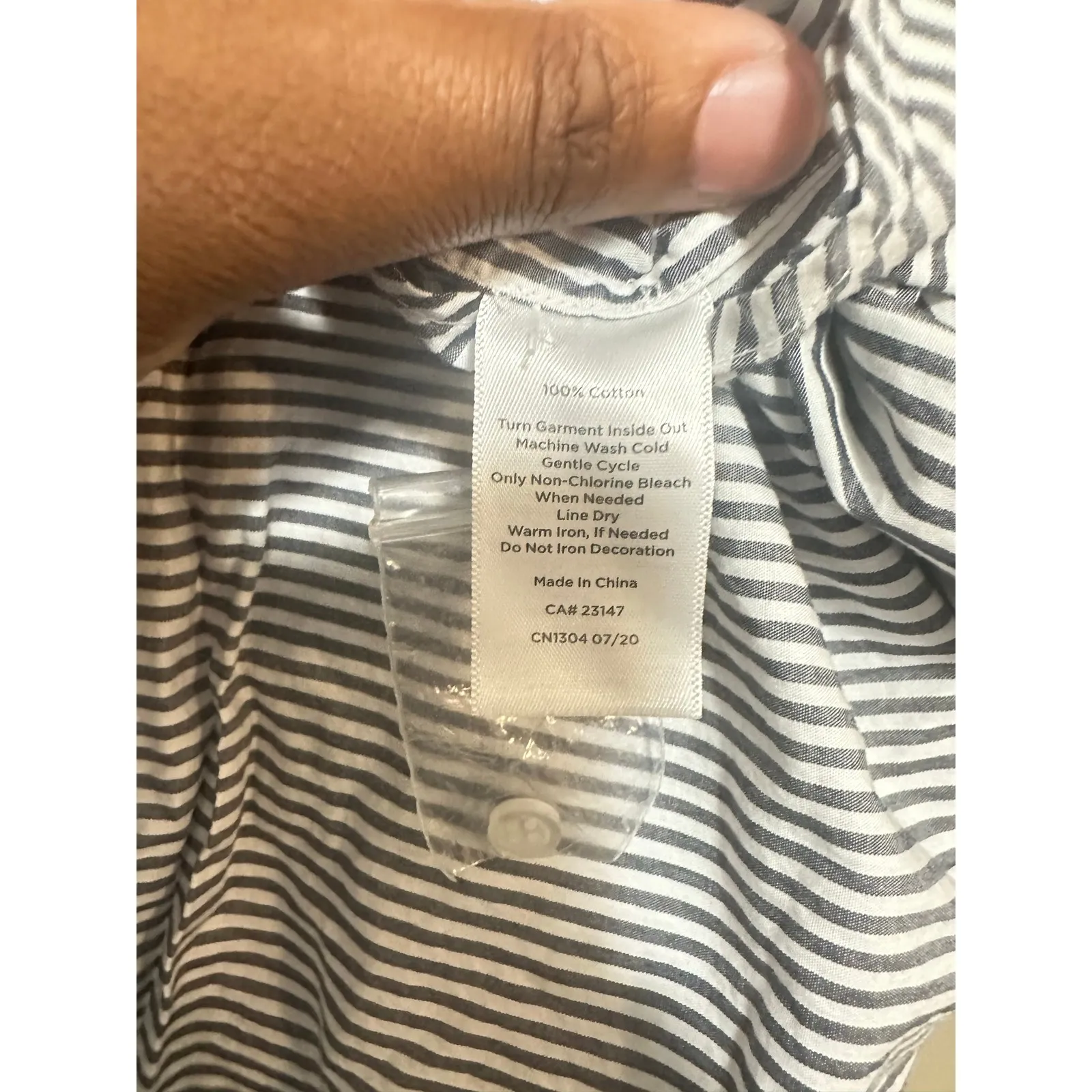 Talbots Women's Large L Long Sleeve Button‎ Down Striped Cotton Shirt Top - Image 4