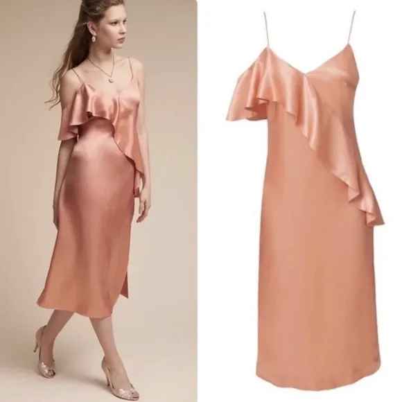AMUR Satin Selena Slip Midi Dress - Image 2
