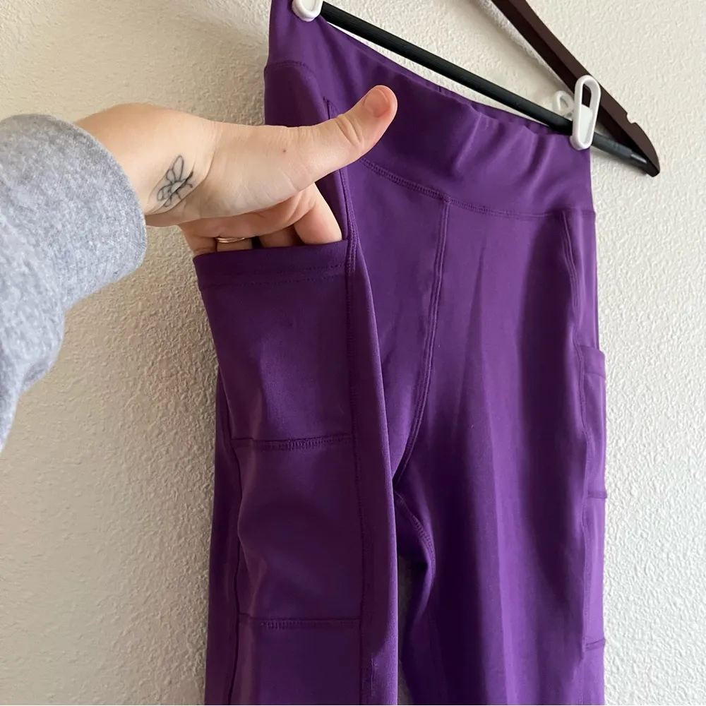 Pop Fit Women's Purple Side Pocket Stella Activewear Leggings Size XS - Image 7