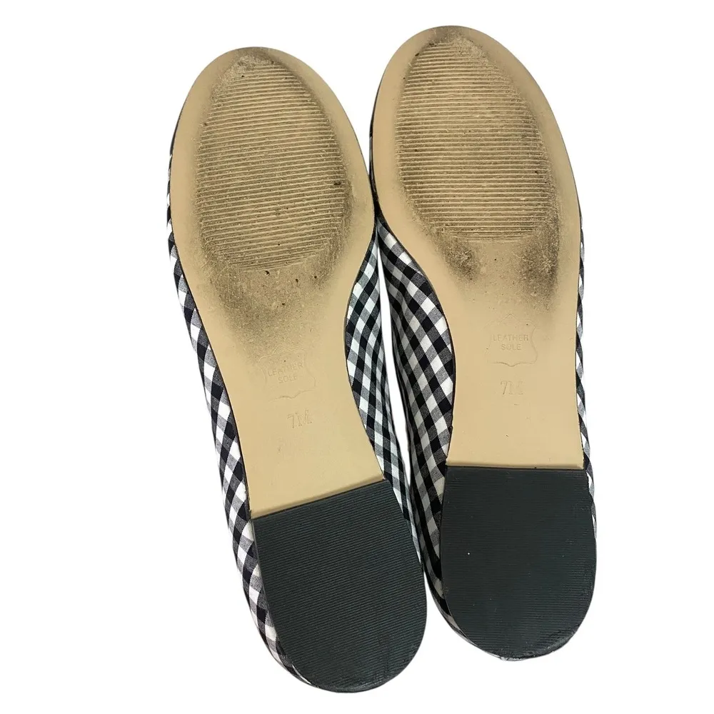 Talbots Women Sz 7 M Blair Ballet Gingham Check Preppy Flats Shoes - Image 6