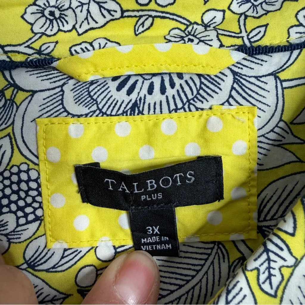 NWOT Talbots Modern Classic Shirt Herbaceous Vines 3X Floral Hi Low Hem Casual - Image 4
