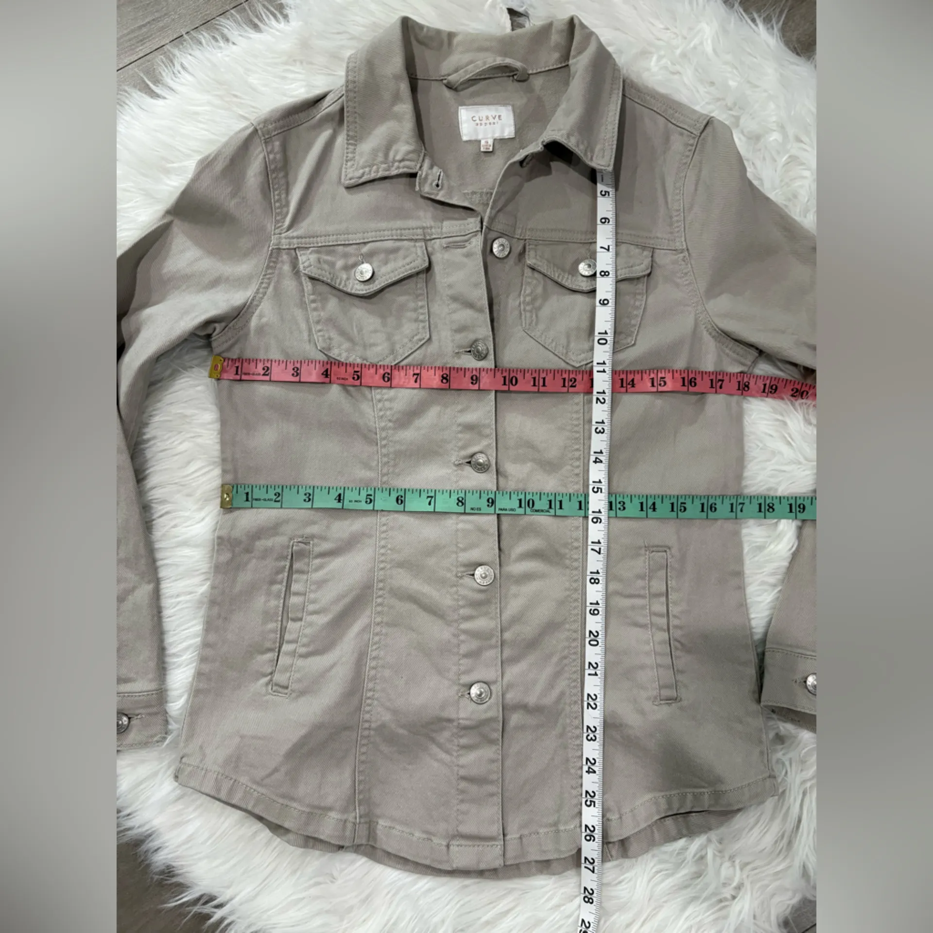 Curve Appeal Women's Gray Jacket Size S Tan - Image 3