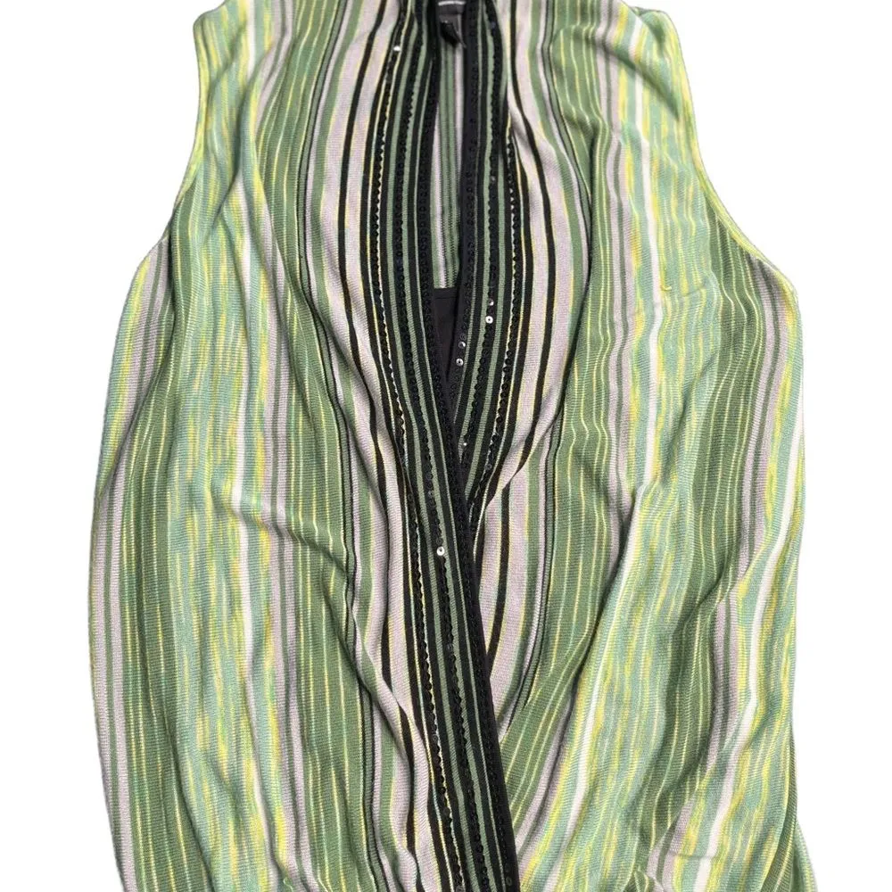 INC International Concepts Open Front Tunic w/att’d Tank Size XL EUC Black - Image 2