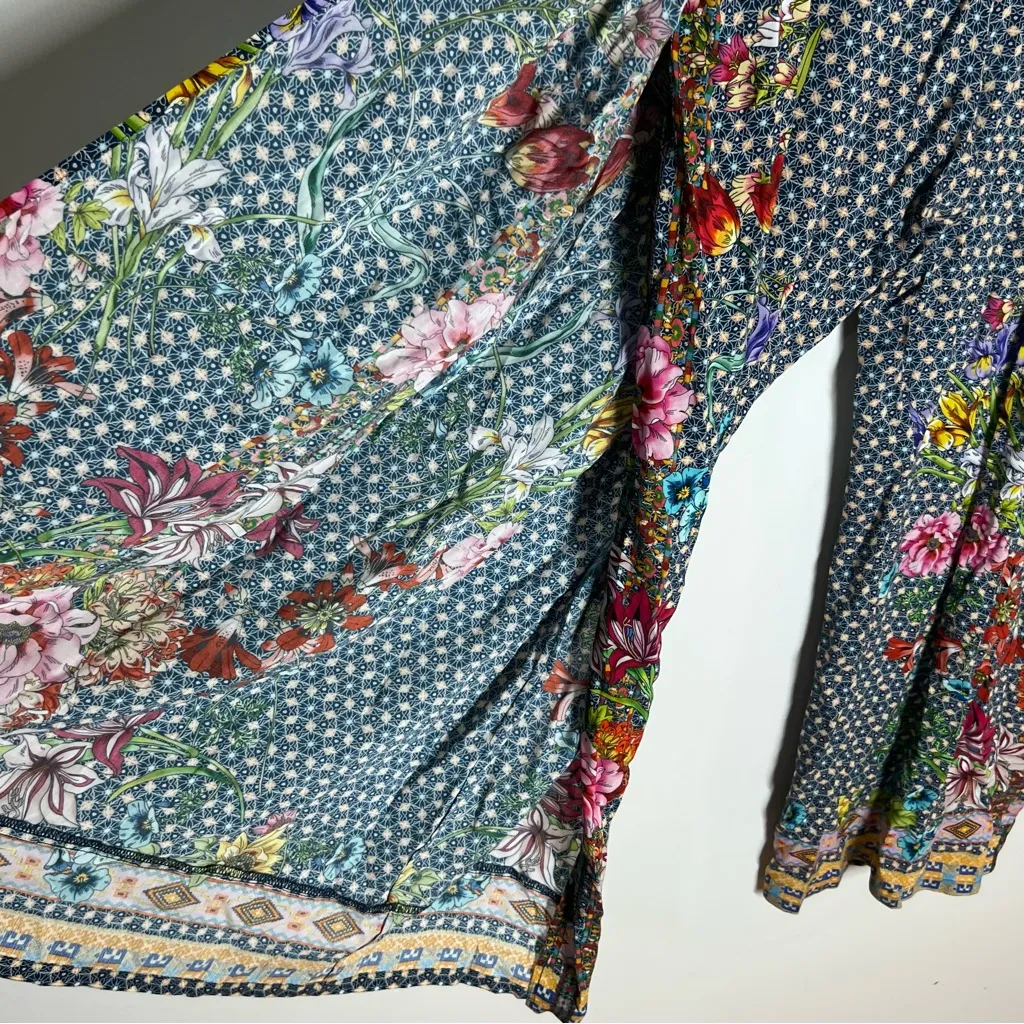 Johnny Was Dolce Dream Printed Split-Leg Coverup Wide Leg Pants Sz XL - Image 4