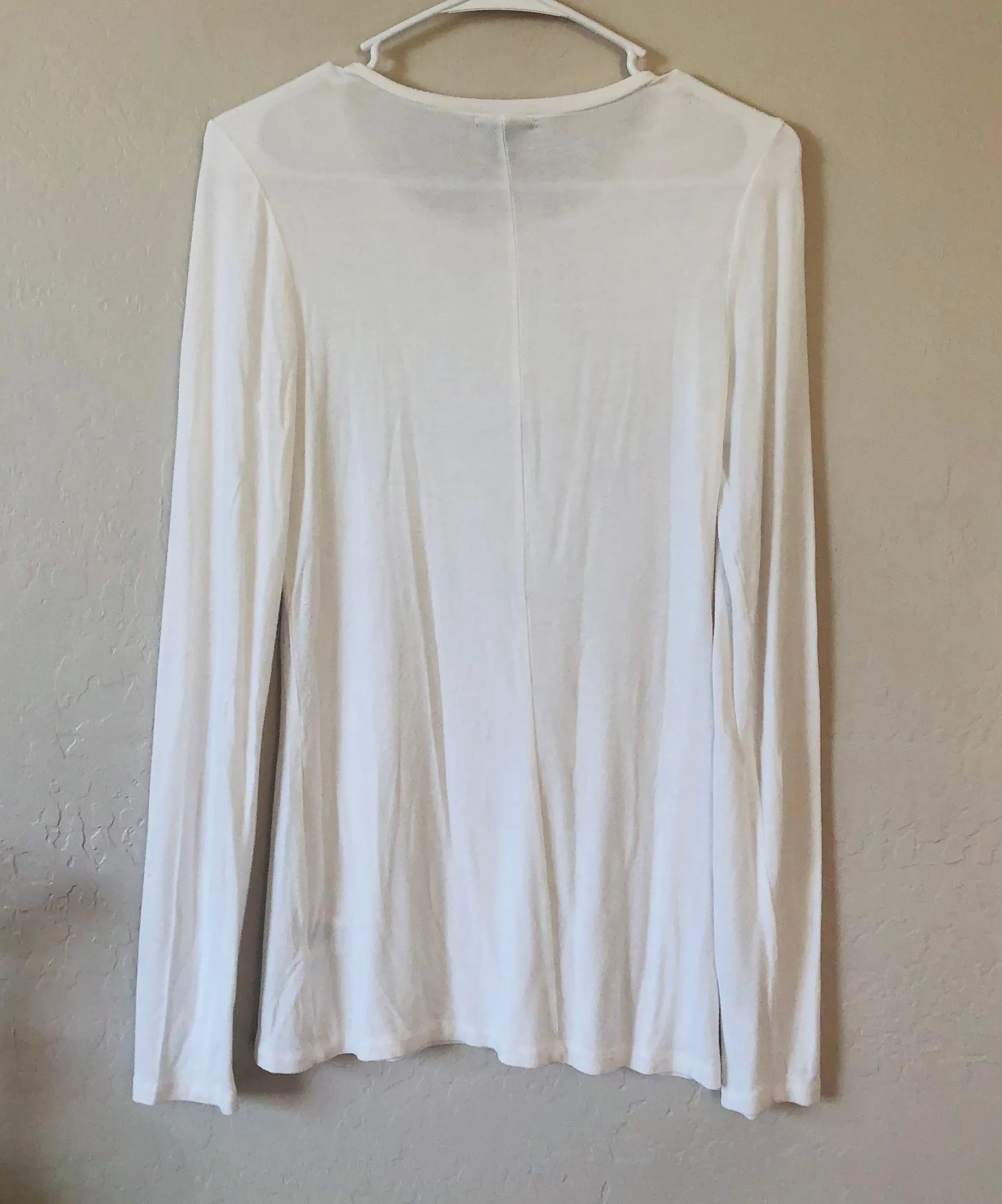 Halogen small basic stretch white comfy long sleeve top - Image 2
