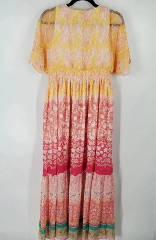 NWT House of Harlow 1960 Floral Metallic Maxi Dress - Image 4