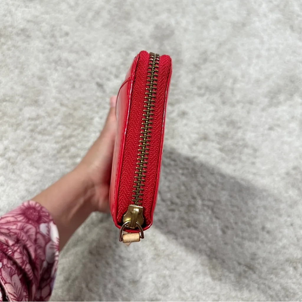 Kate Spade Women’s Red Patent Leather Zip Around Wallet - Image 5