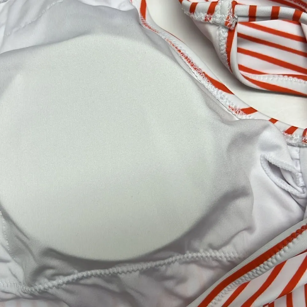 Cupshe One Piece Women’s Floral and Striped Pull-On High Neck Swim Suit-Medium - Image 12