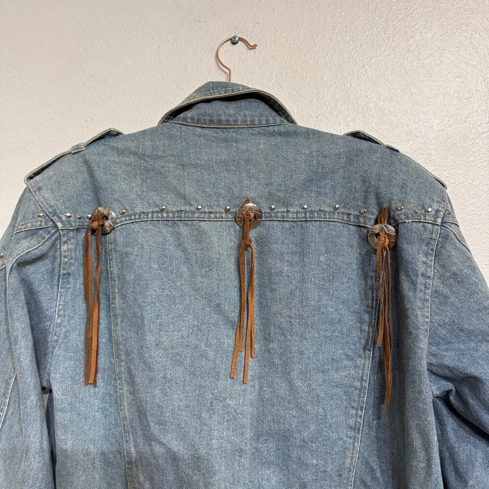 Trash Denim Vintage Western Jean Jacket Sz XL Blue - Image 6